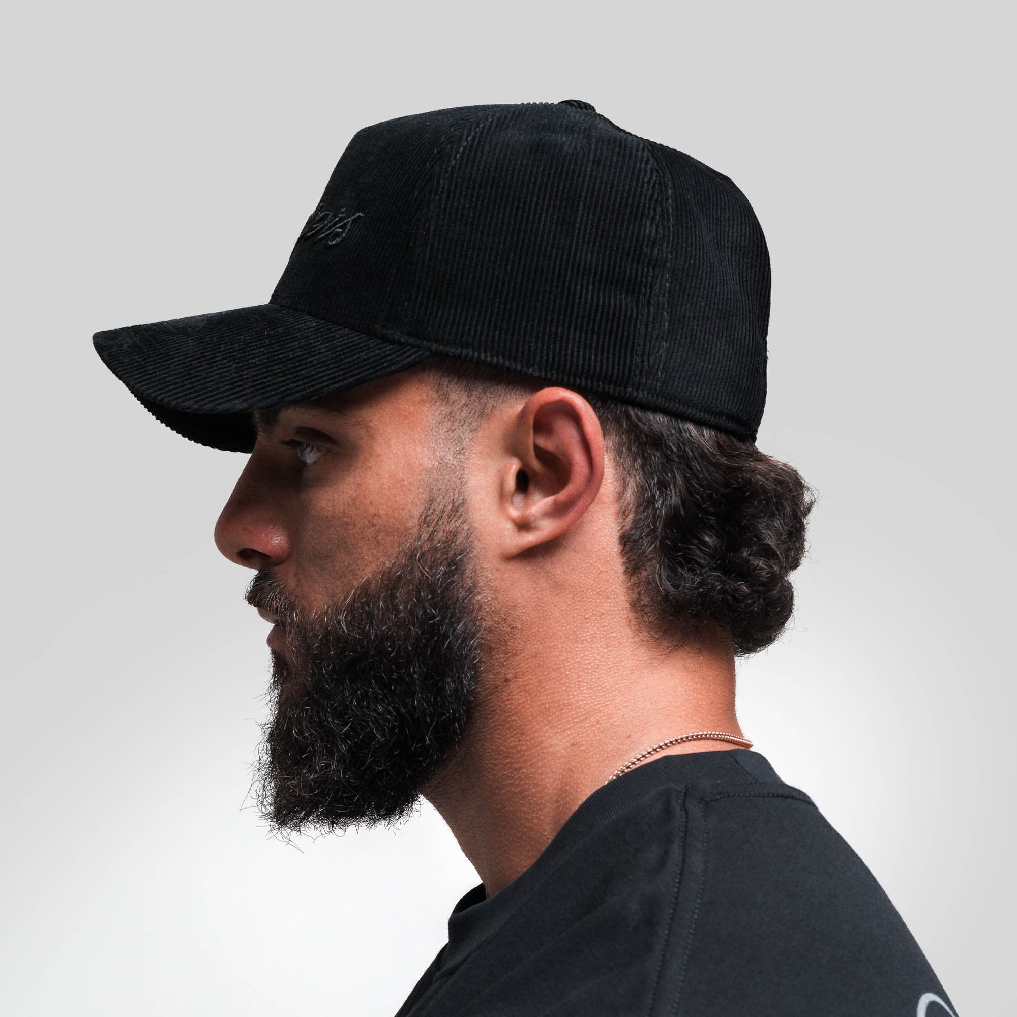 Corduroy Reapers 5-Panel Hat - Black/Black - Image 6