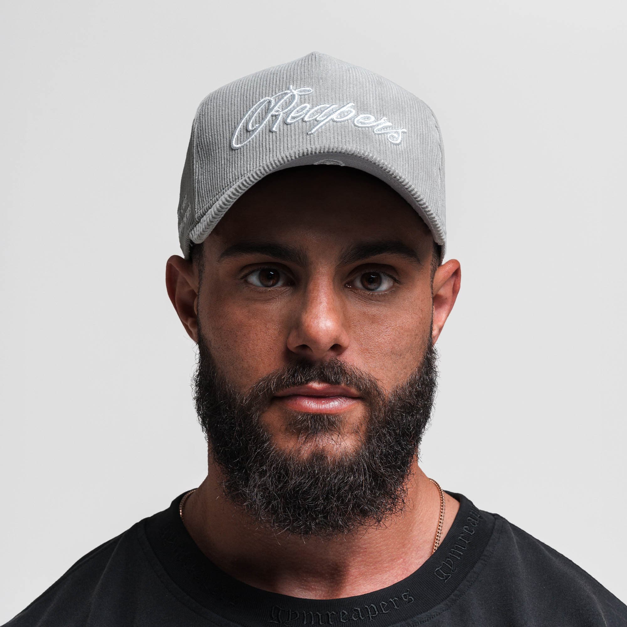 Corduroy Reapers 5-Panel Hat - Gray/White - Image 5