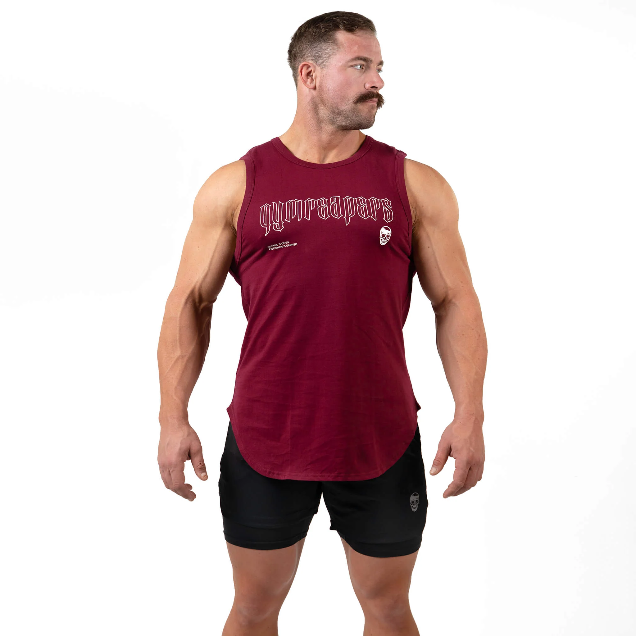 Icon Cut Off Tank - Maroon
