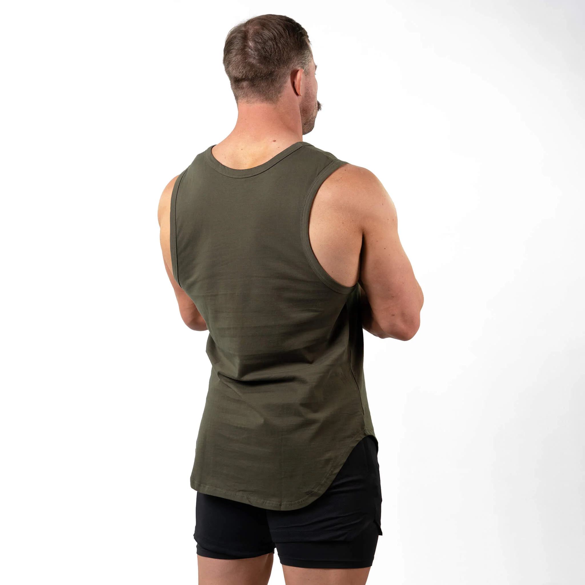 Icon Cut Off Tank - OD Green - Image 2