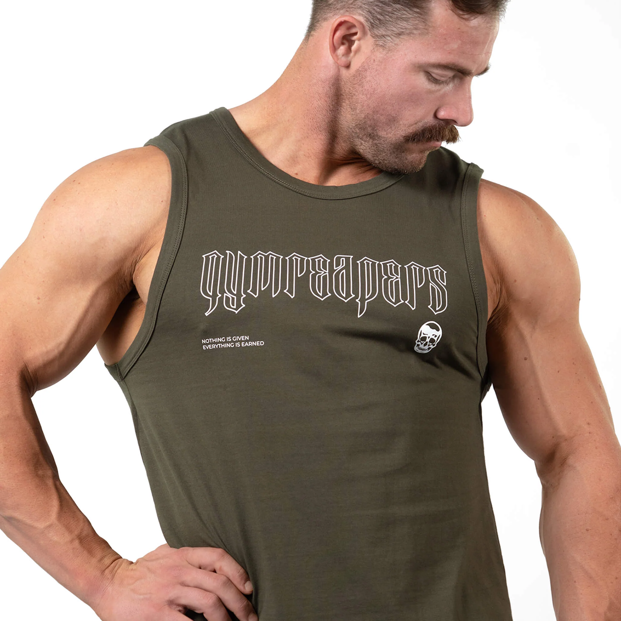 Icon Cut Off Tank - OD Green - Image 3