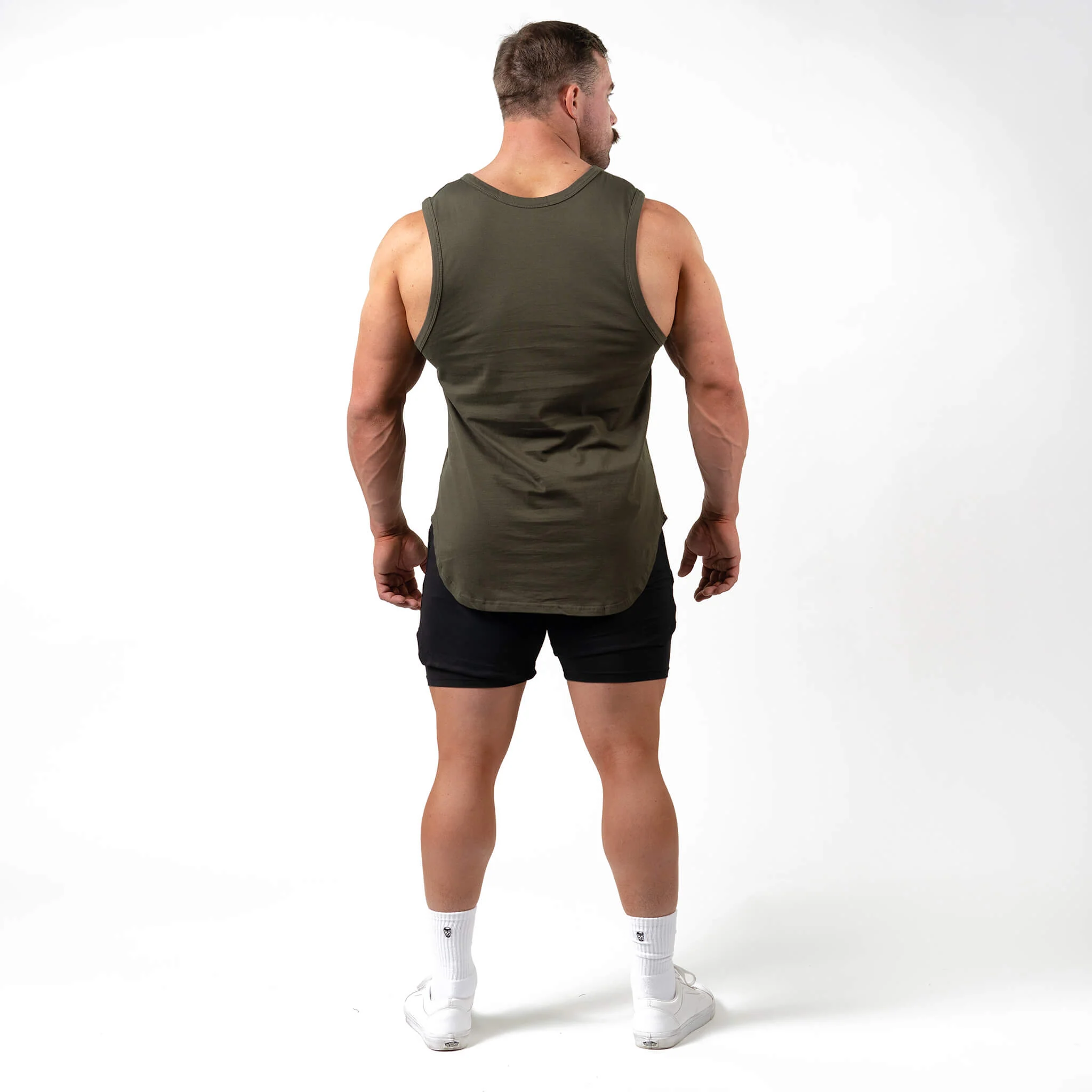 Icon Cut Off Tank - OD Green - Image 4