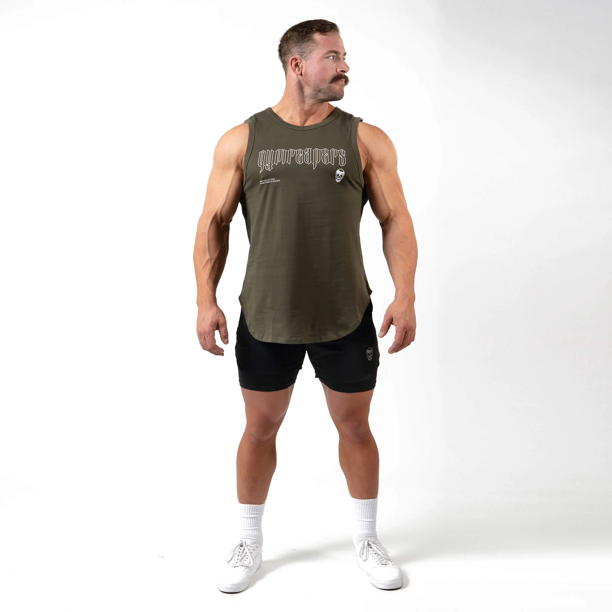 Icon Cut Off Tank - OD Green - Image 6