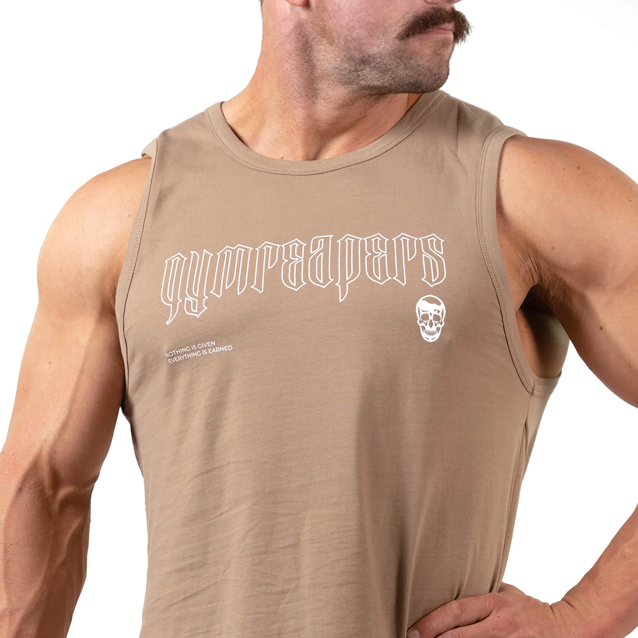 Icon Cut Off Tank - Tan - Image 3