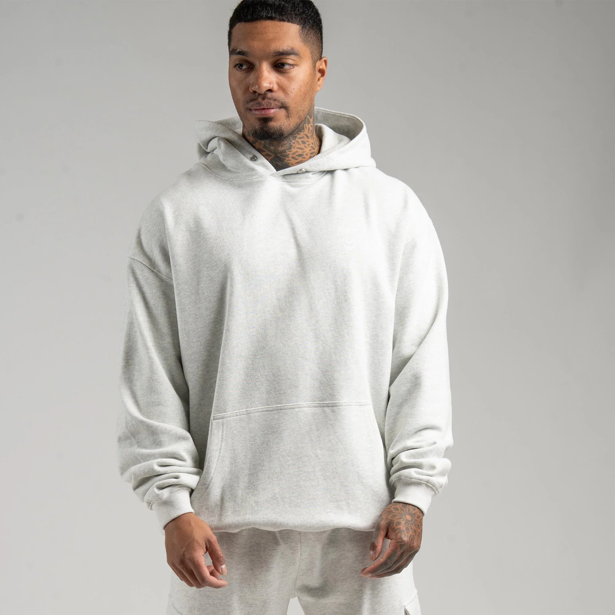 Heavyweight Hoodie - Light Heather Gray - Image 4