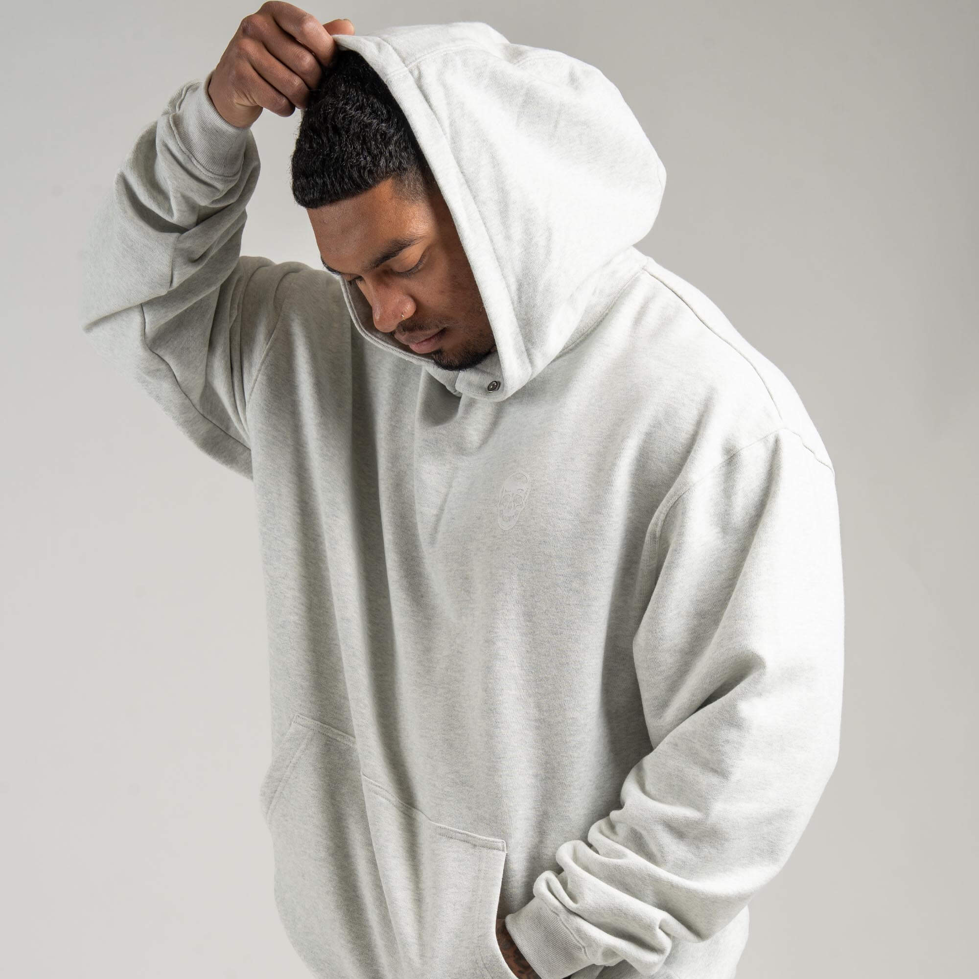 Heavyweight Hoodie - Light Heather Gray - Image 5